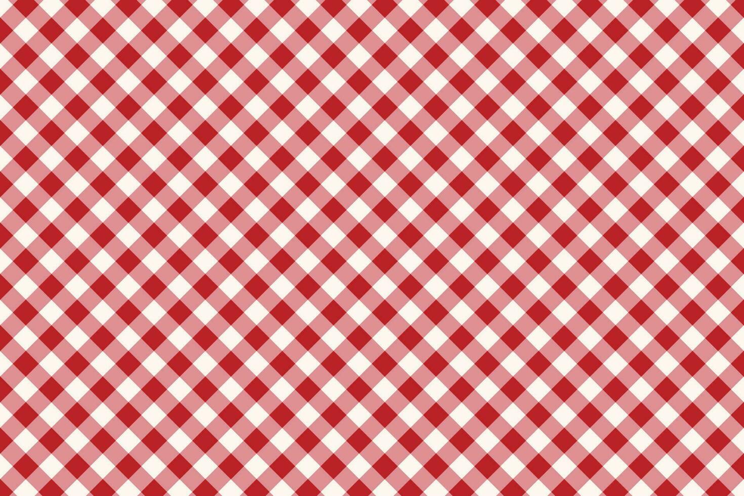 Red gingham check fabric pattern vector illustration
