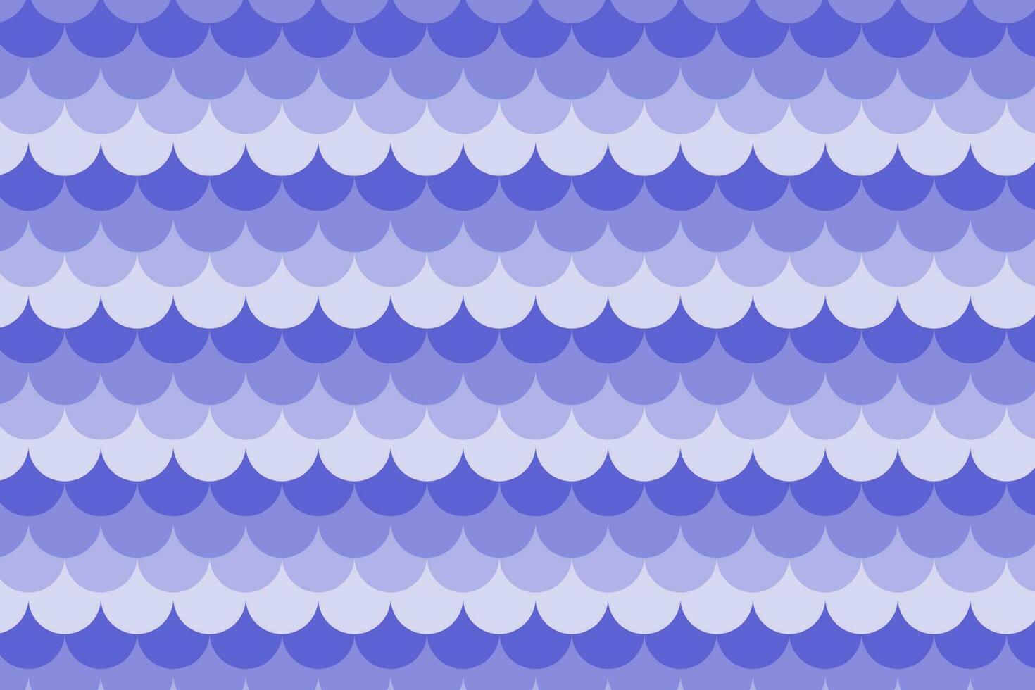 Blue art deco fish or reptile scale seamless pattern. Rounded scallop doodle patchwork. vector