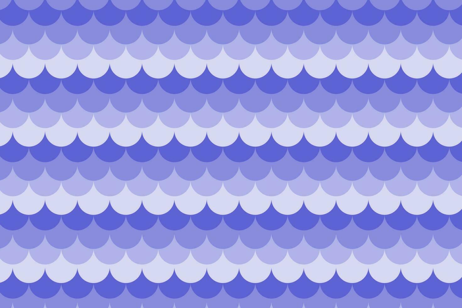 Blue art deco fish or reptile scale seamless pattern. Rounded scallop doodle patchwork. vector