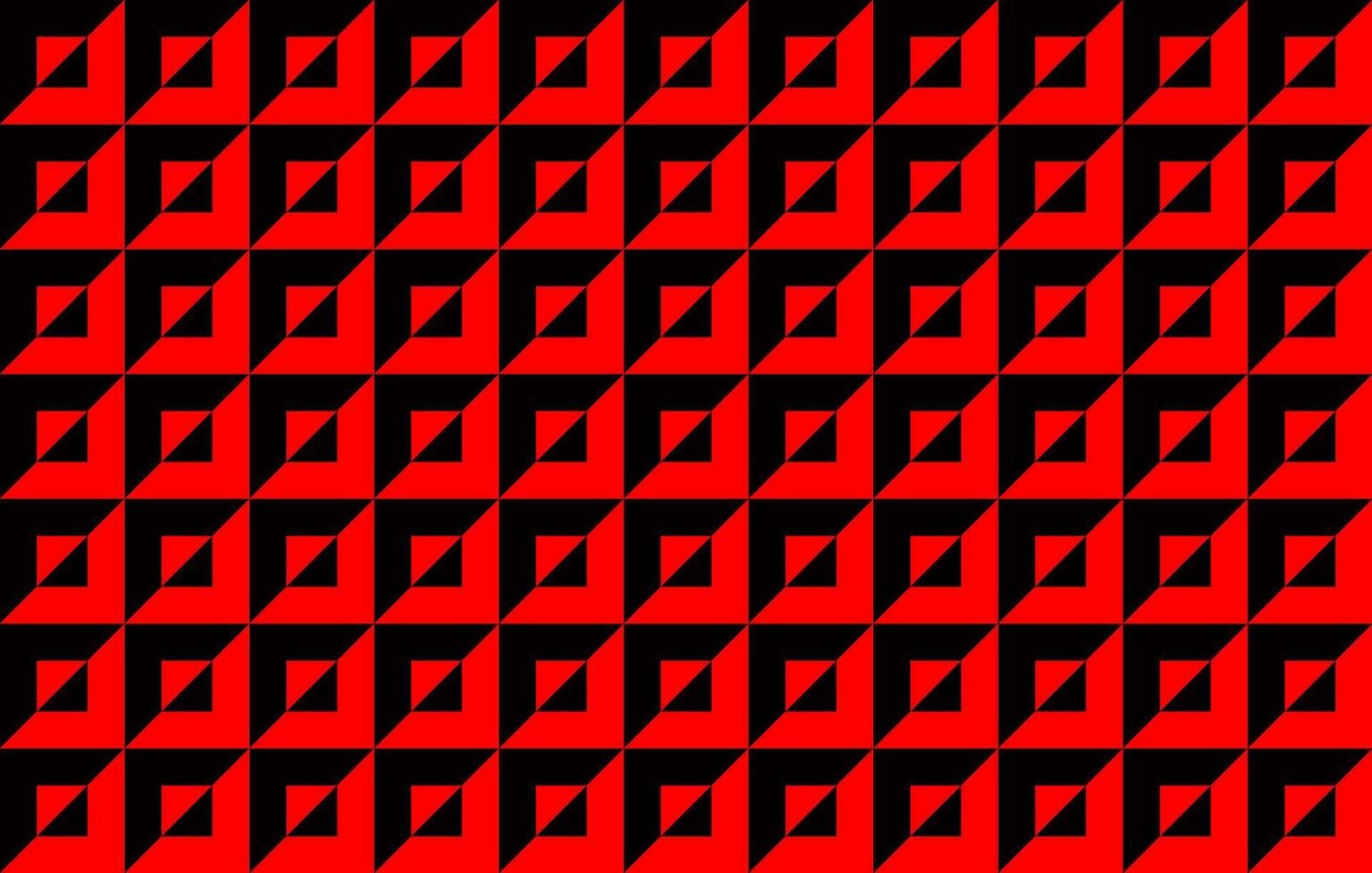 Red and black optical illusion square tile seamless pattern. vector