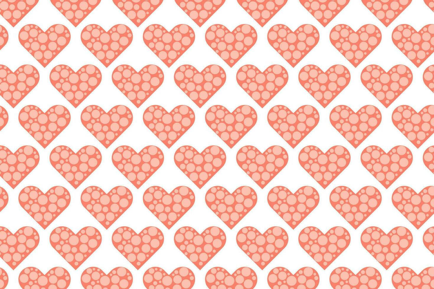 Pink dotted circle heart pattern. Speckled love nubes wallpaper for valentine. vector