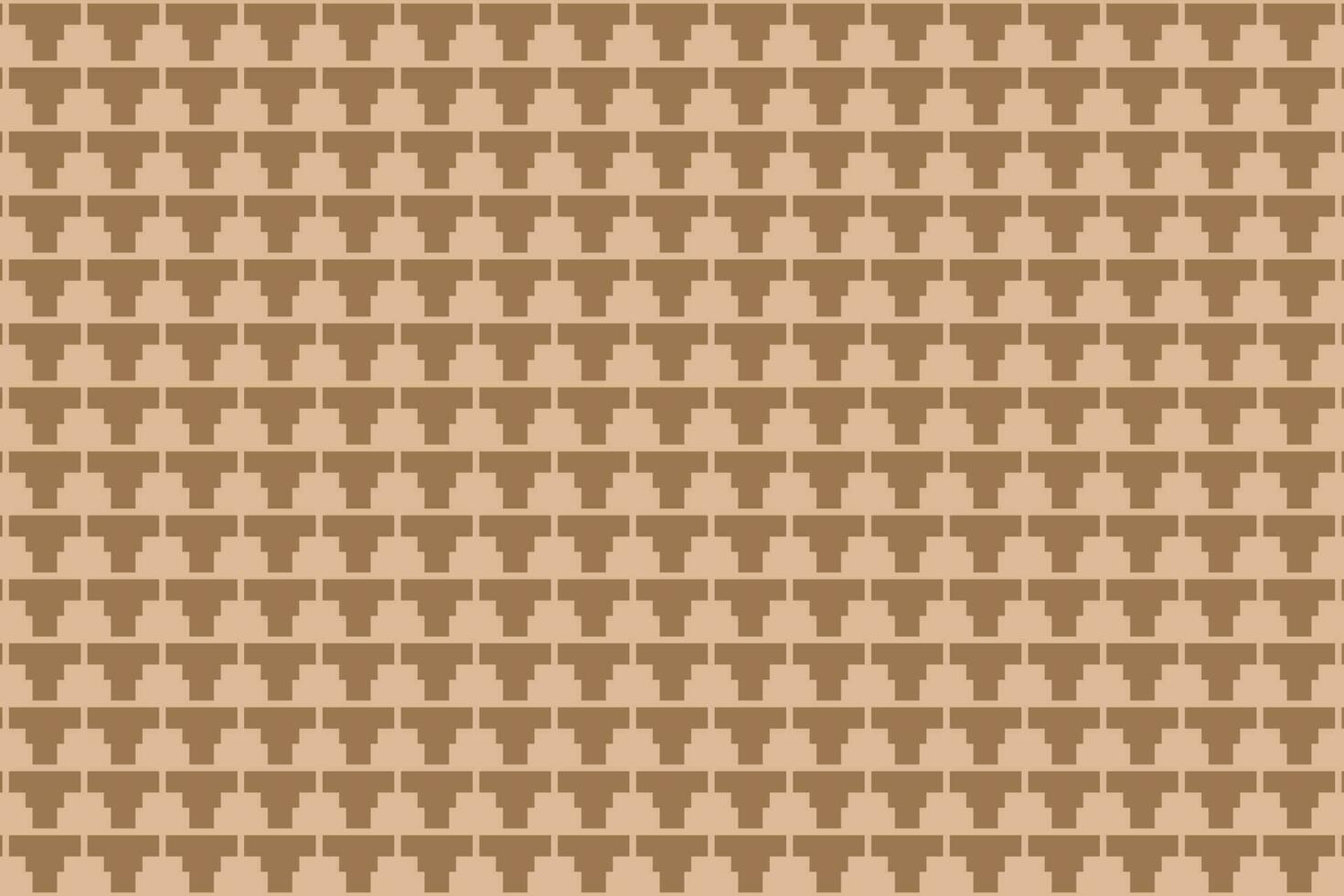 Brown triangle mosaic pixel tile seamless pattern. Triangular block tiles vector background.