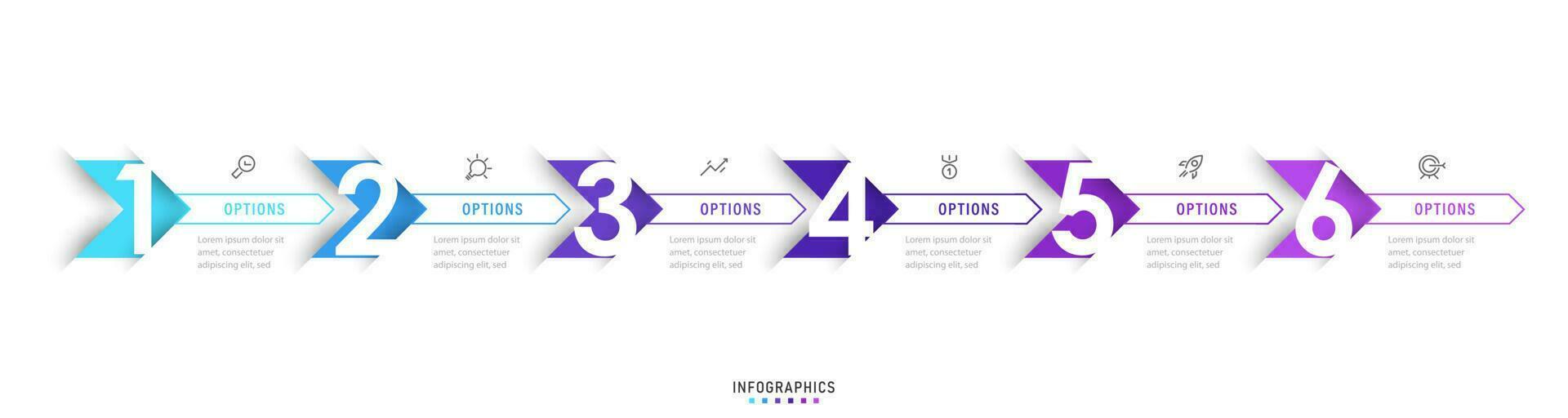 Vector Infographic label design template with icons and 6 options or steps. Can be used for process diagram, presentations, workflow layout, banner, flow chart, info graph.