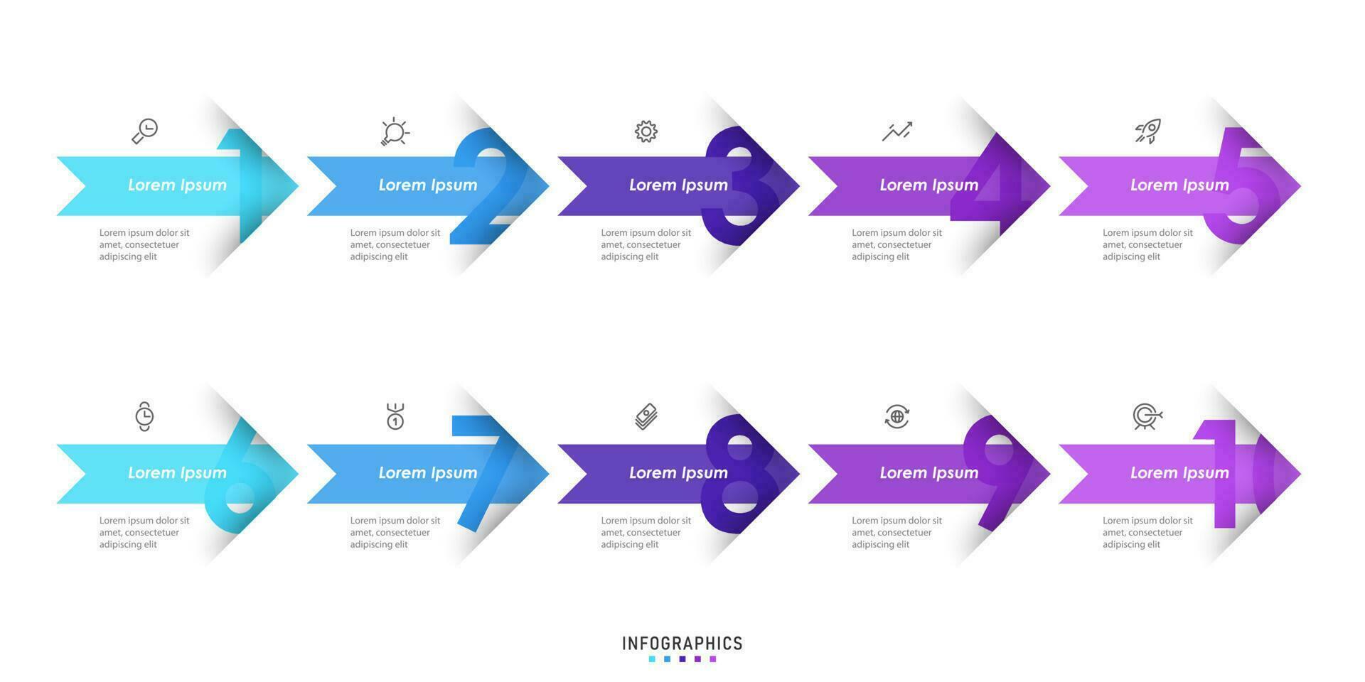 Vector Infographic label design template with icons and 10 options or steps. Can be used for process diagram, presentations, workflow layout, banner, flow chart, info graph.