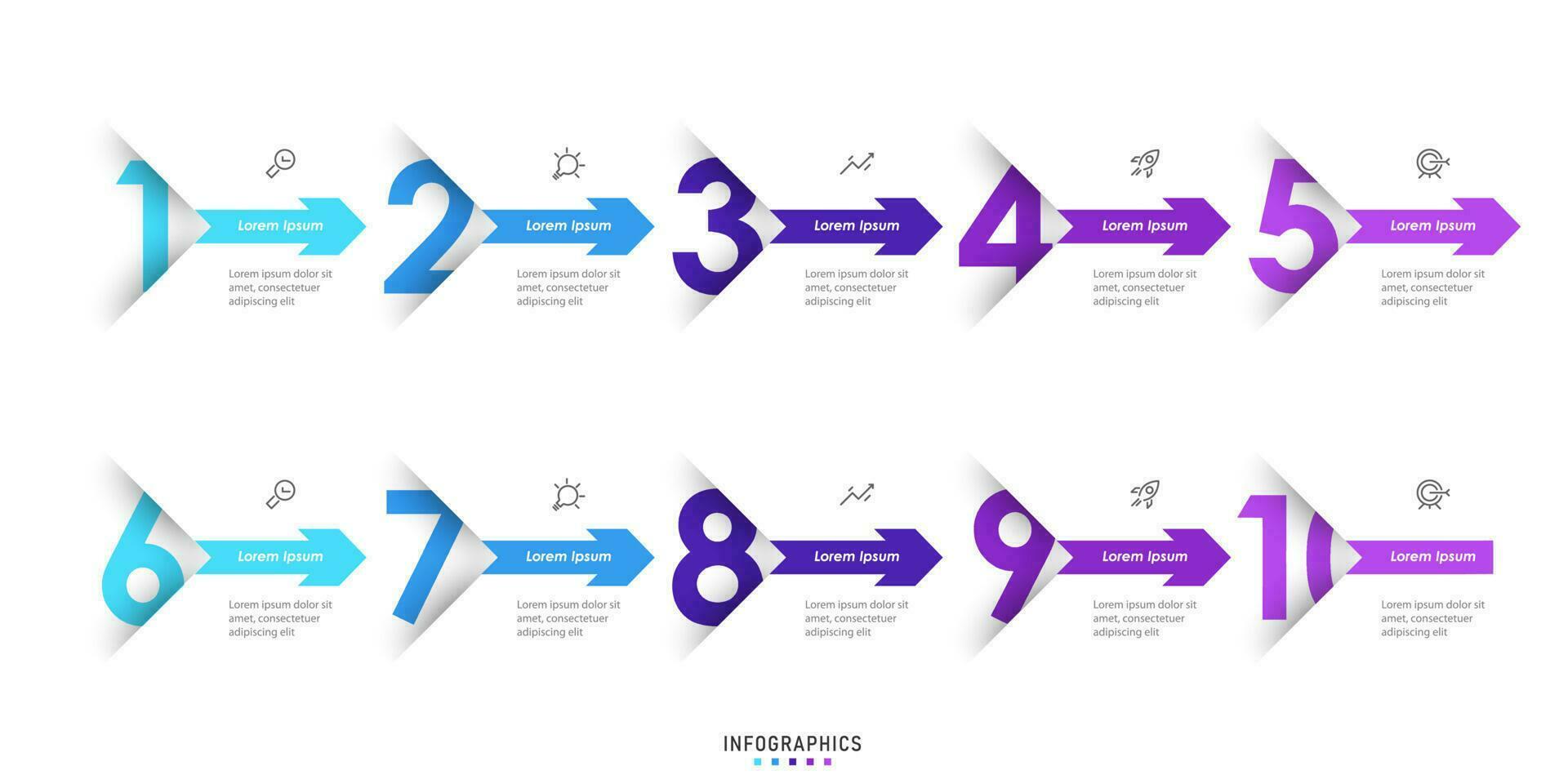 Vector Infographic label design template with icons and 10 options or steps. Can be used for process diagram, presentations, workflow layout, banner, flow chart, info graph.