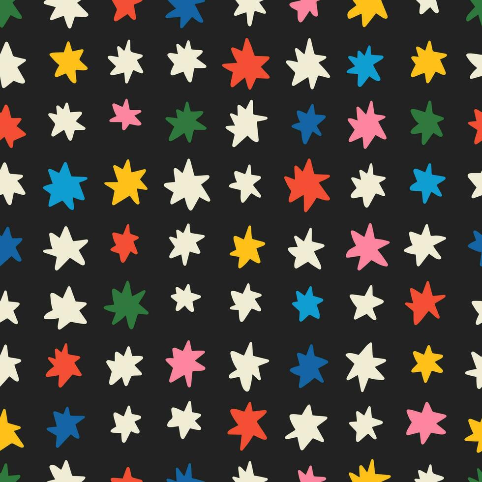 Hand drawn seamless star pattern. Hipster design. Modern graphic design. vector