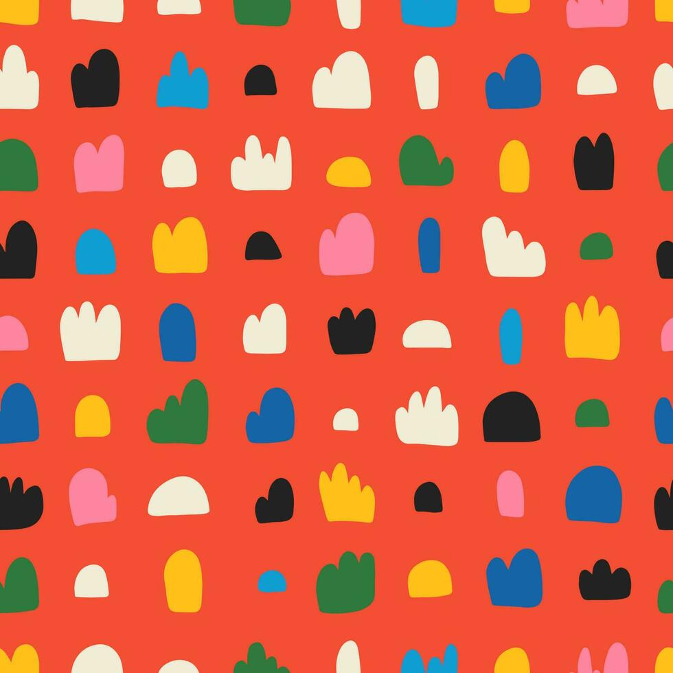 Seamless colorful doodle pattern. Abstract background with hand drawn doodle shapes. vector