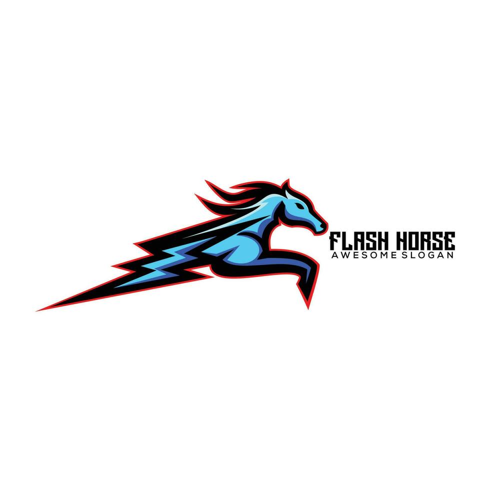 destello caballo logo diseño mascota vistoso vector