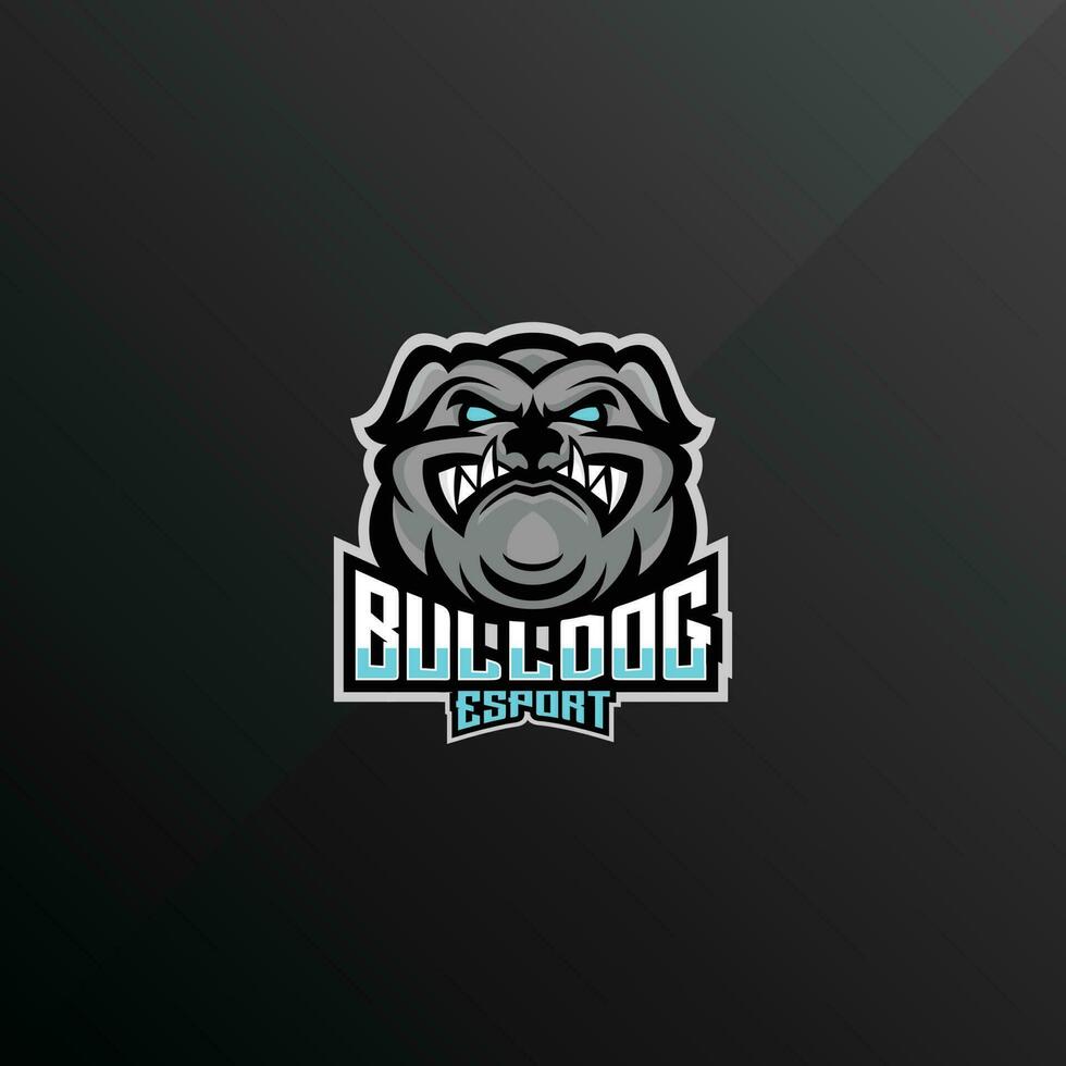bulldog esport logo design gaming team vector