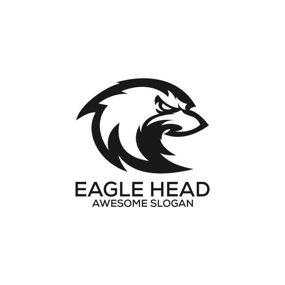 águila cabeza logo diseño línea Arte vector
