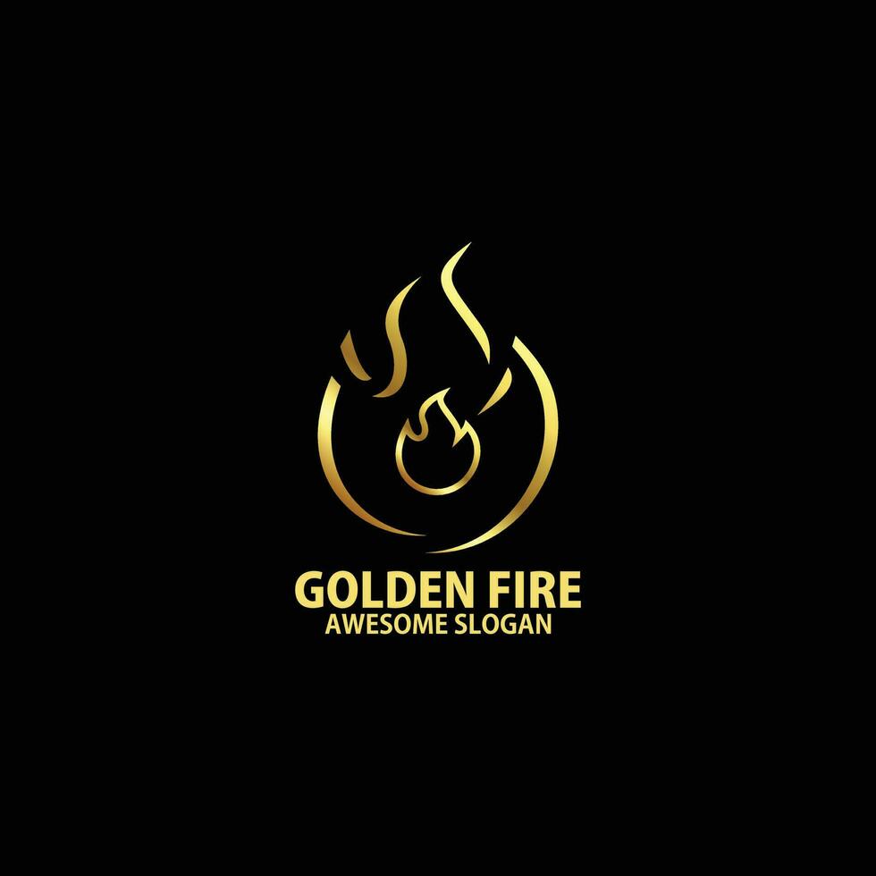 fire with luxury logo design line art vector