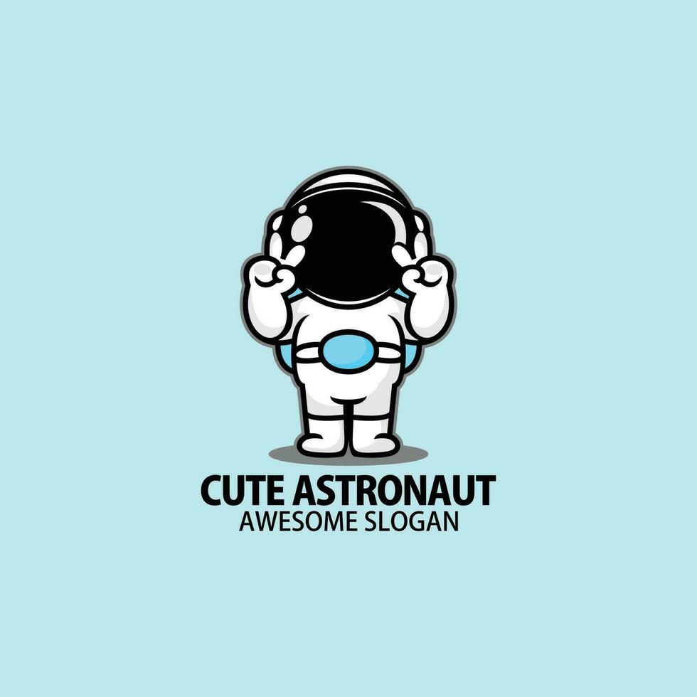 cute astronaut logo design colorful mascot vector