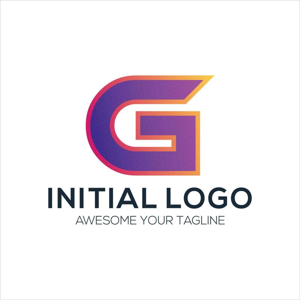 initial g logo design gradient colorful vector