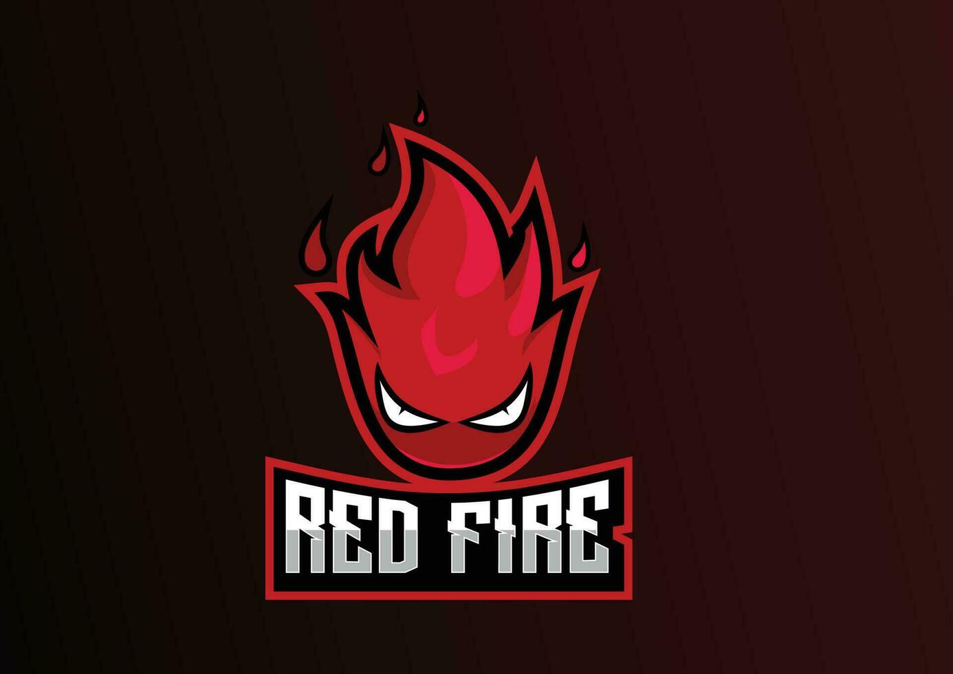 red fire logo design gaming mascot vector