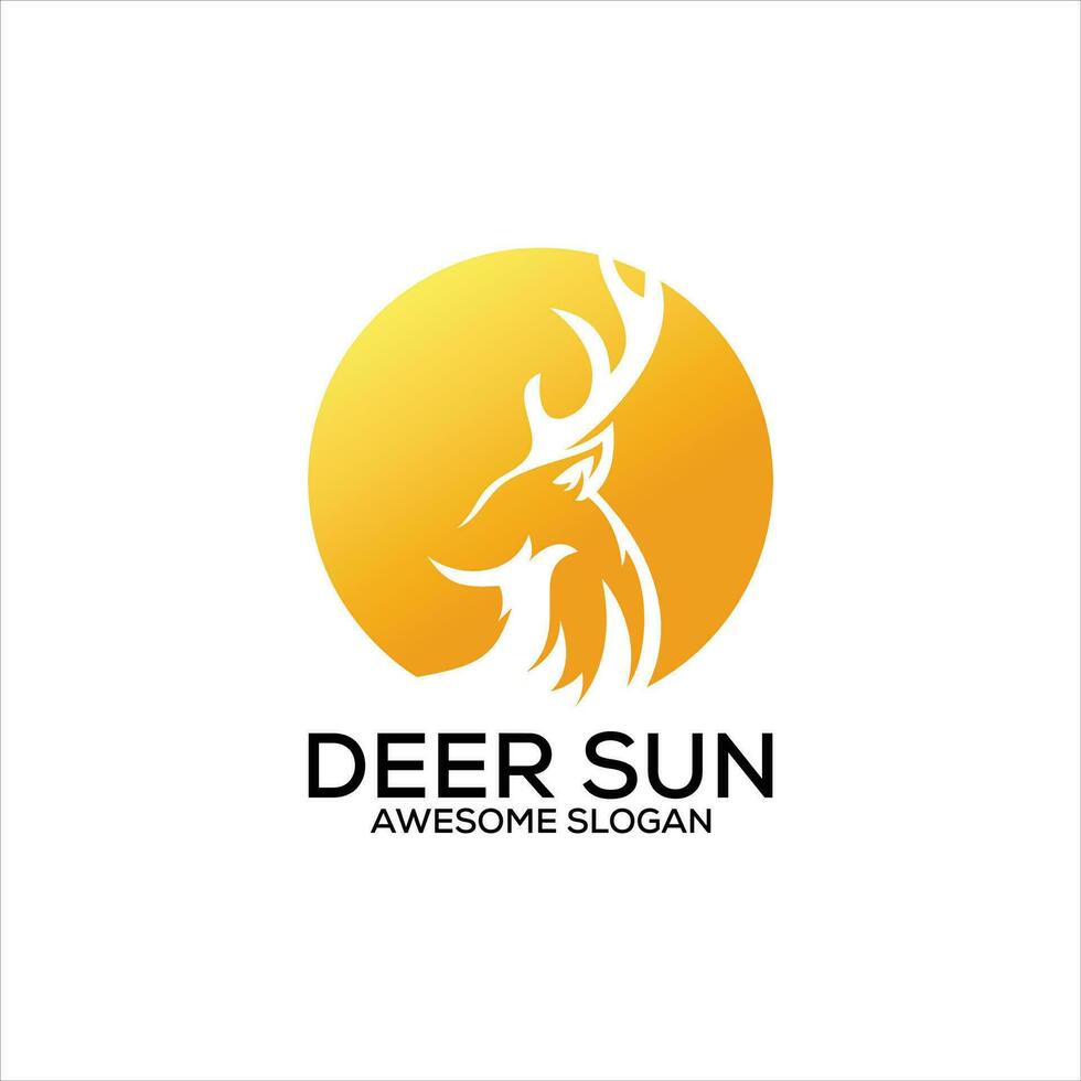 deer logo design gradient color icon vector