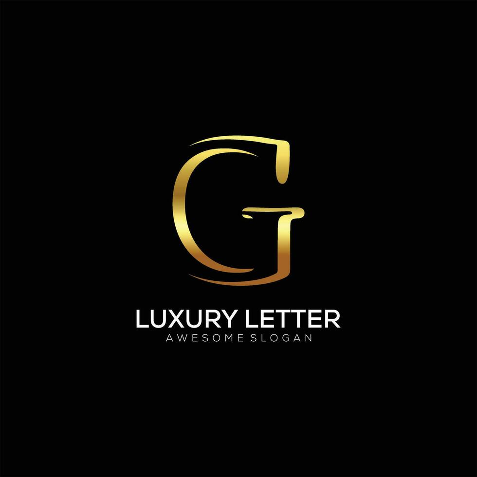letter G logo with luxury color design vector