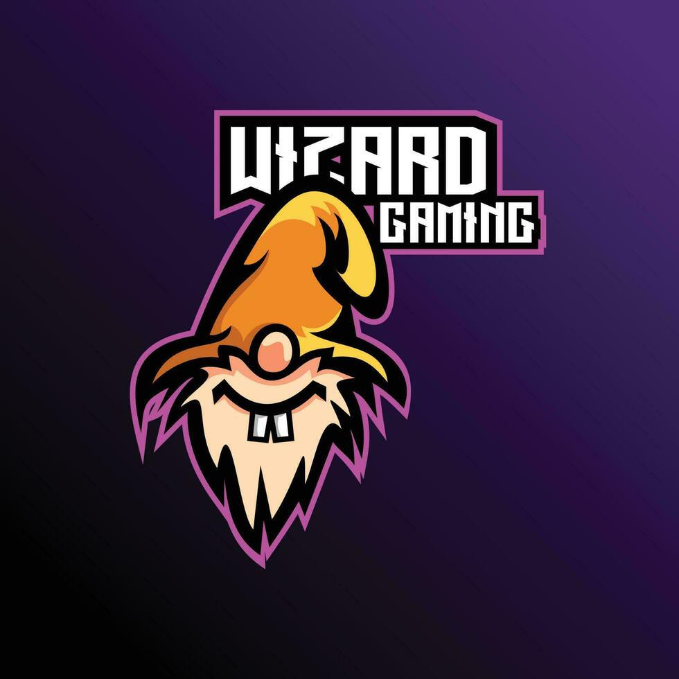 wizard gaming logo esport design mascot vector