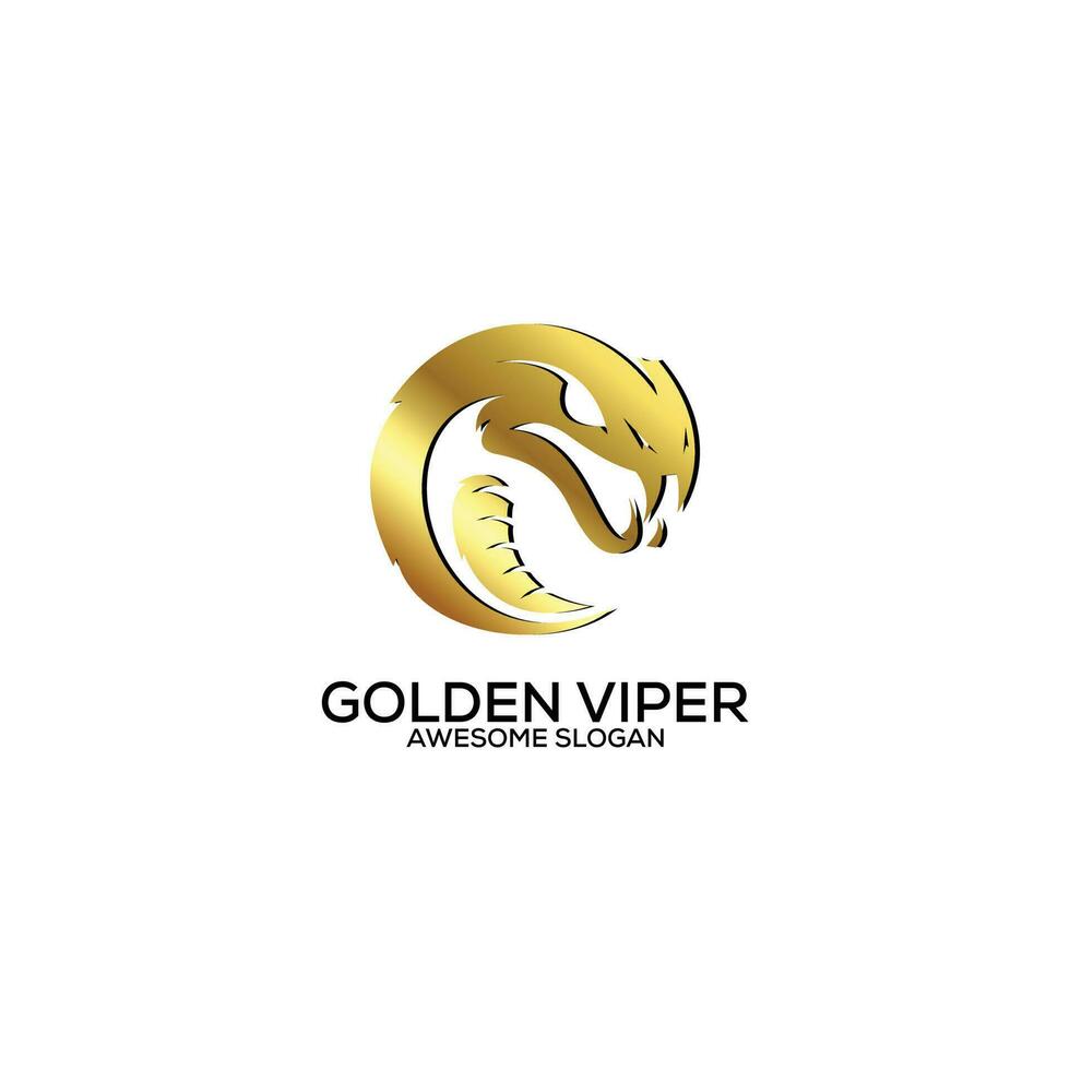 golden viper logo design gradient luxury color vector