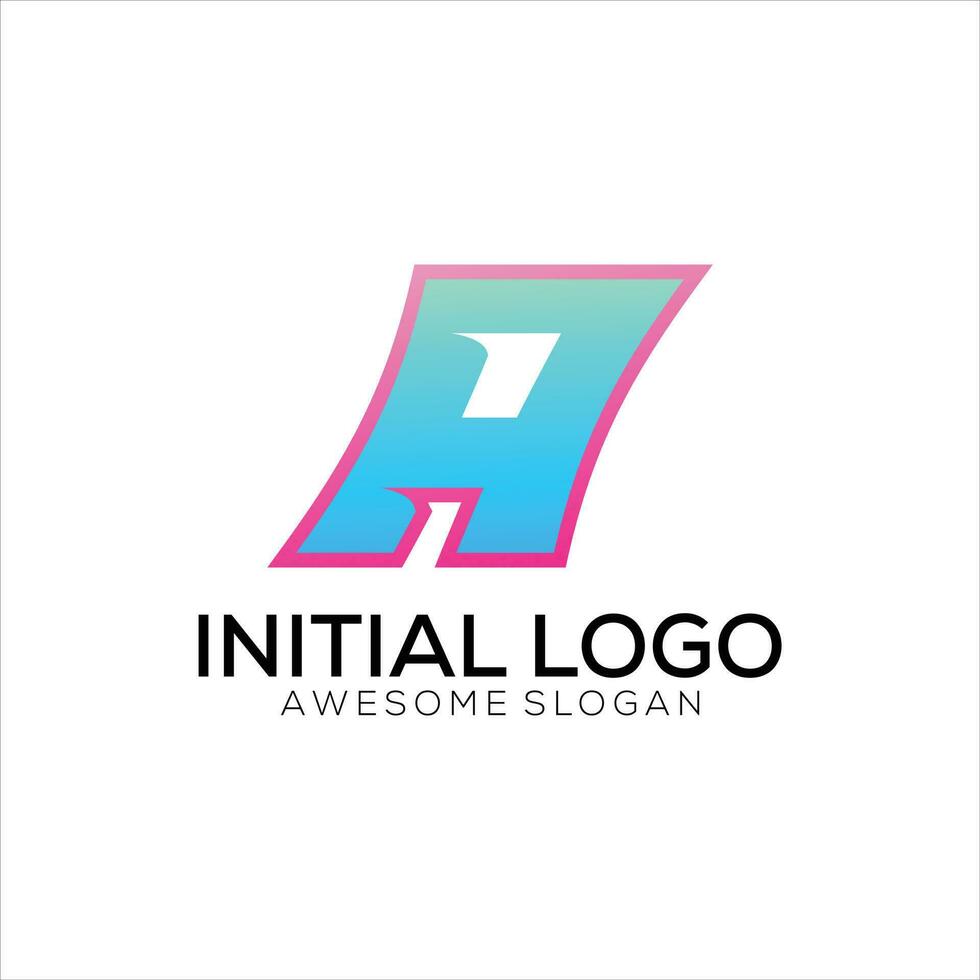 a initial logo gradient colorful design vector