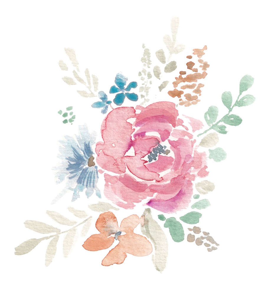 Red Abstract Watercolor Rose Arrangement png