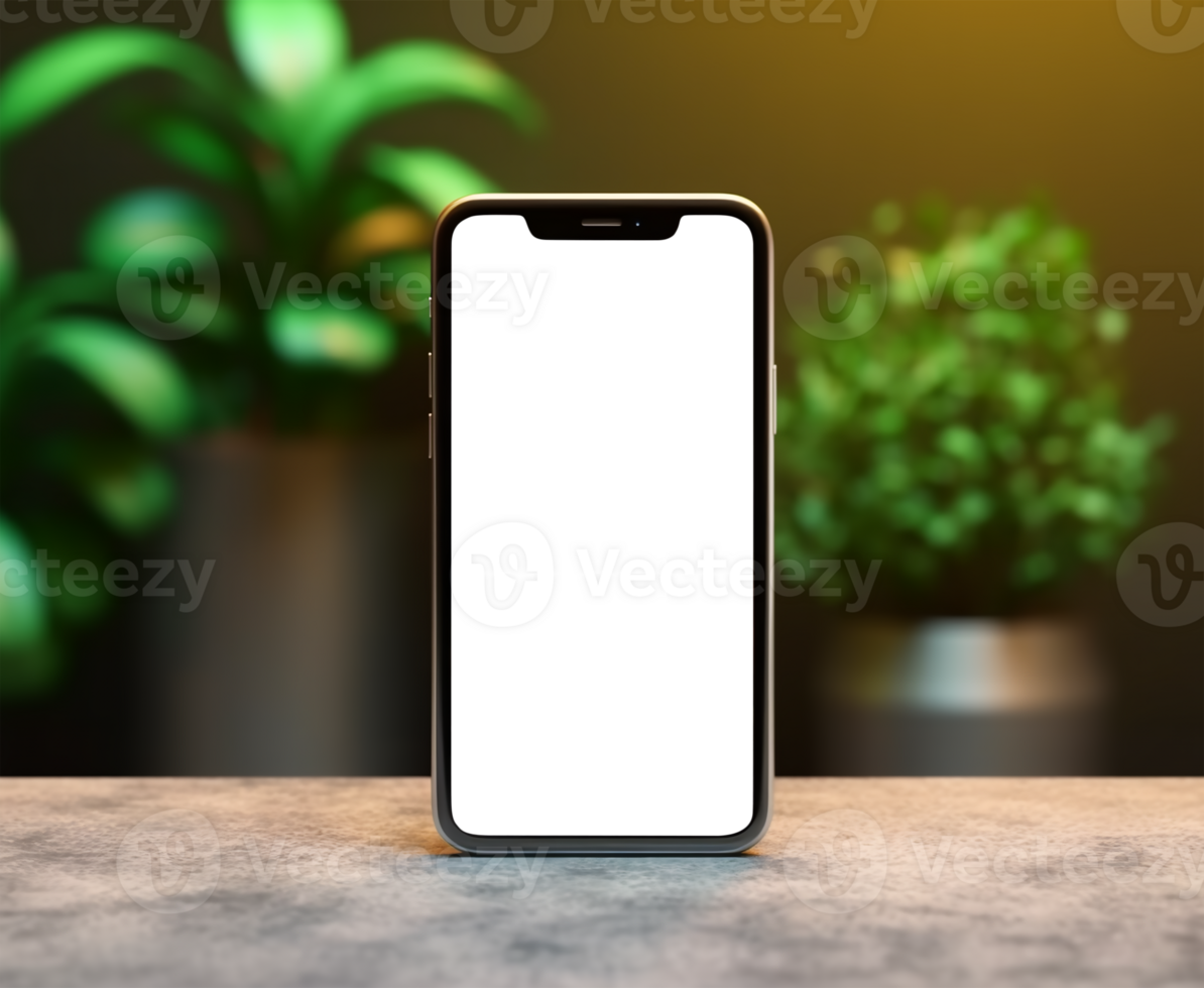 móvil teléfono diseño modelo con blanco vista. generativo ai png