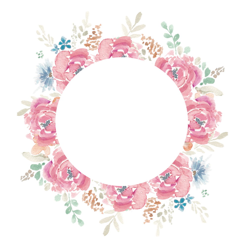Red Abstract Watercolor Rose Wreath png