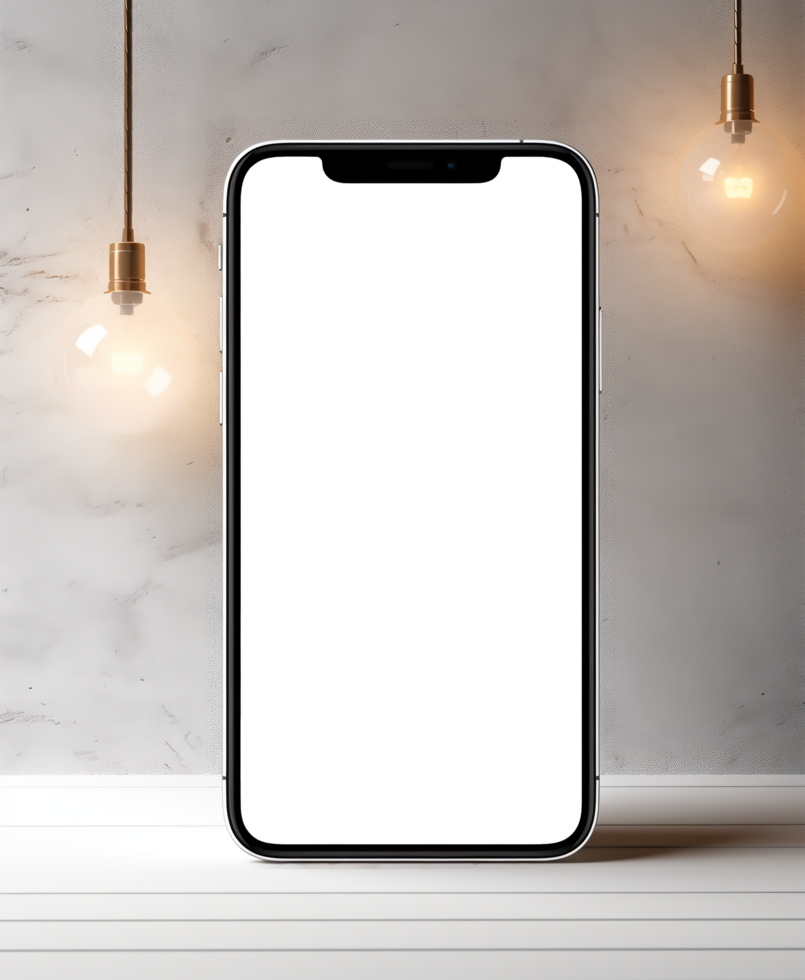 mobile phone design template with blank view. png