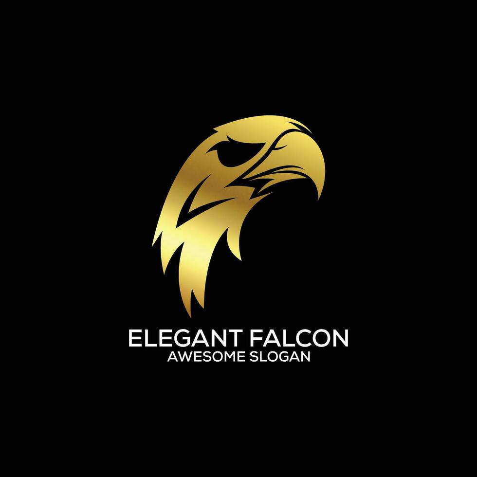 falcon head logo design gradient luxury color vector