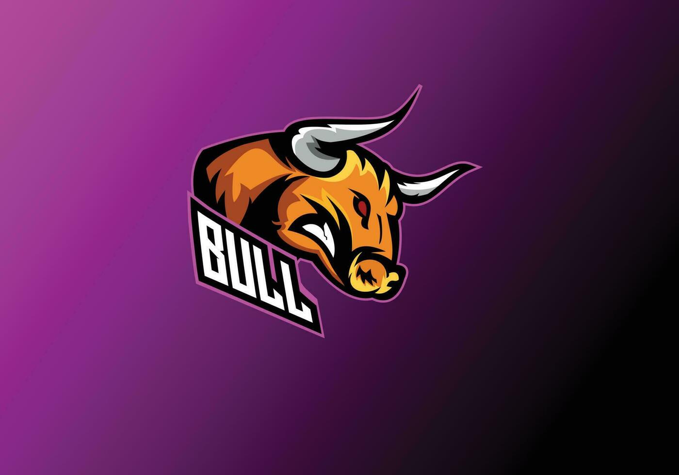 bull esport logo design mascot vector