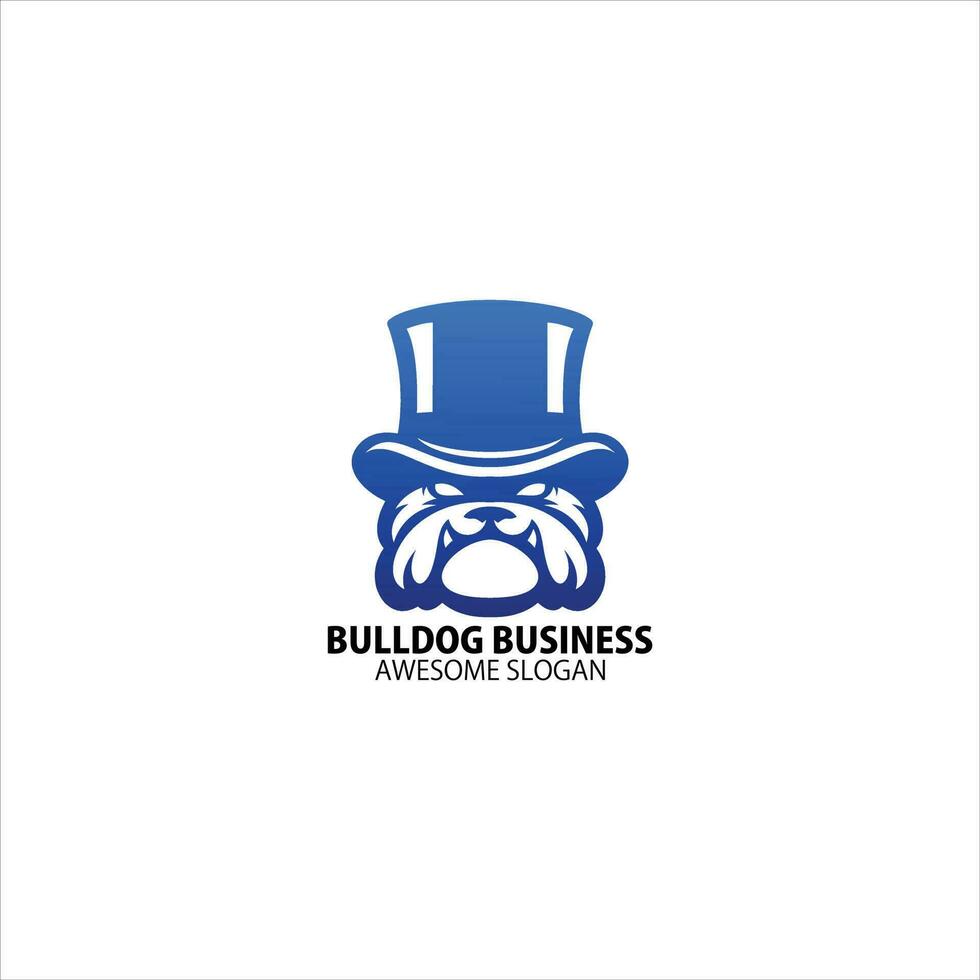 buldog negocio logo diseño degradado color vector