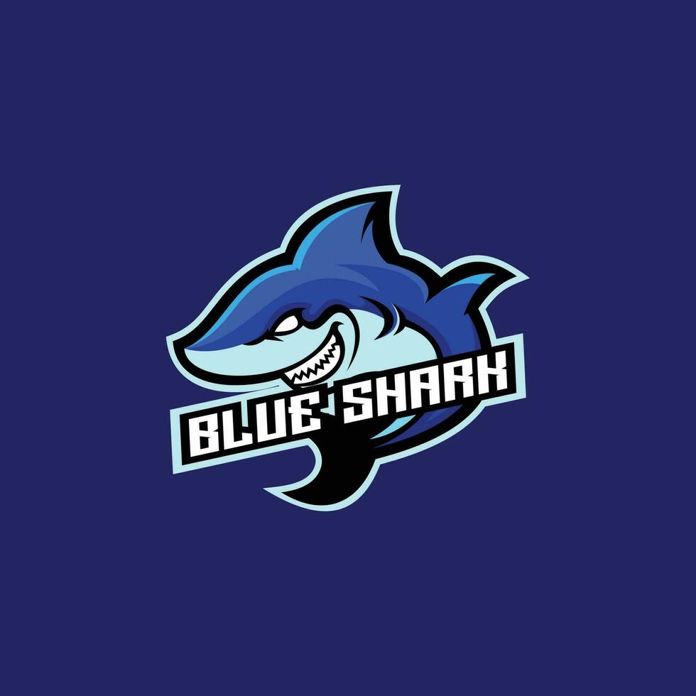 shark team logo gaming esport design vector