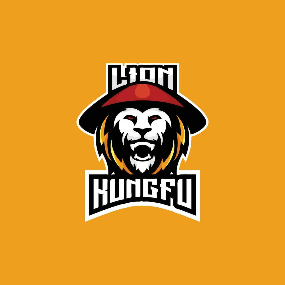 lion kungfu logo esport team design mascot vector