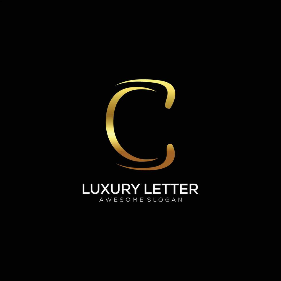letter C logo with luxury color design vector