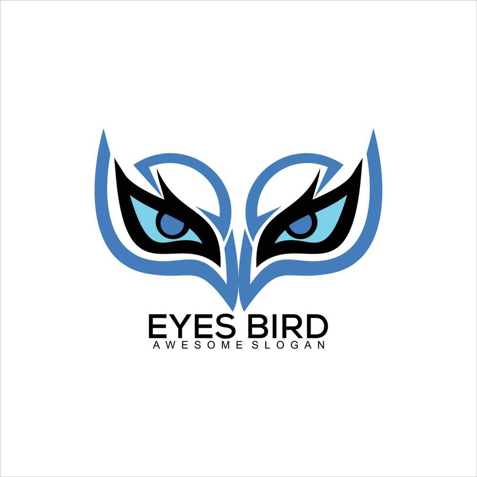 ojos pájaro logo diseño línea vistoso vector