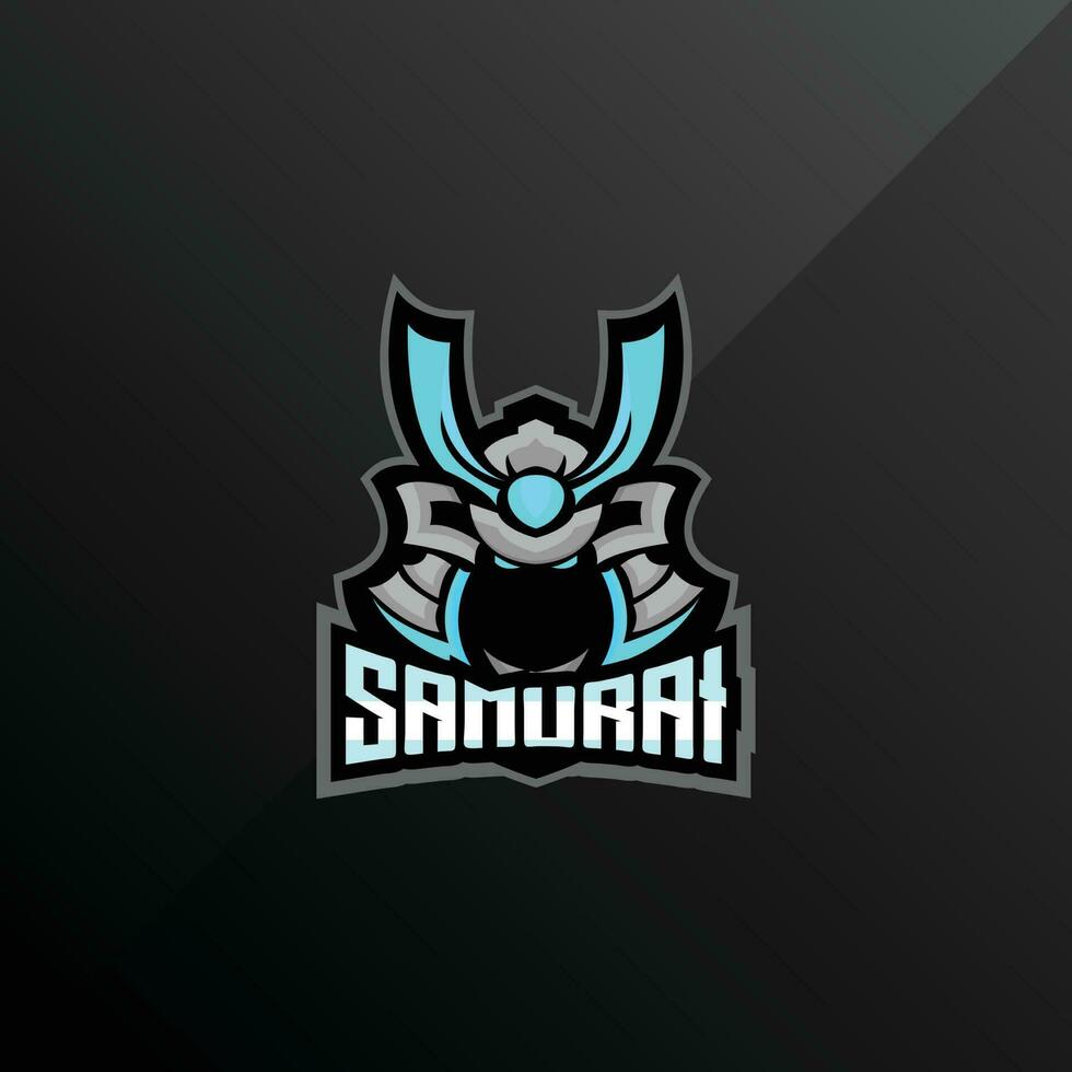 samurai cabeza logo deporte diseño juego de azar mascota vector