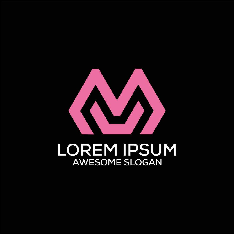 initial mv design icon logo business vector
