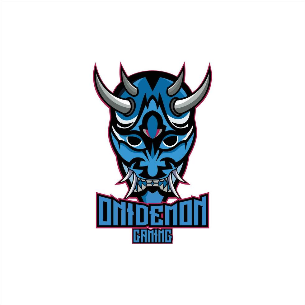 oni demon logo gaming design mascot vector