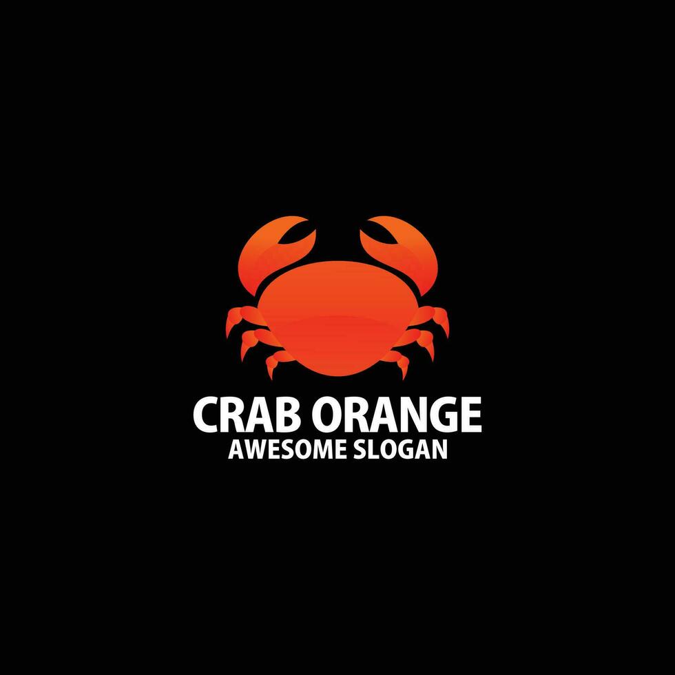crab orange logo design gradient color vector