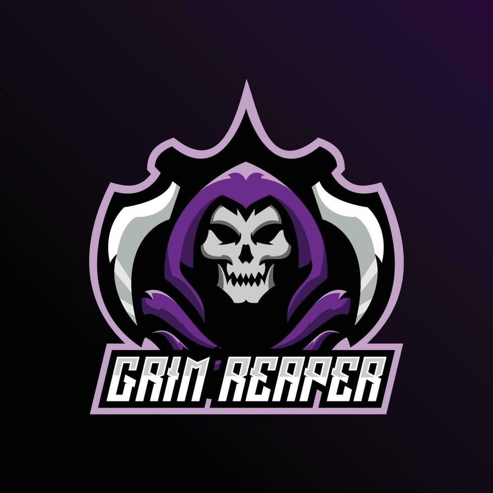 grim reaper logo design esport team vector