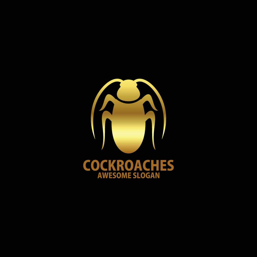 cockroaches with luxury logo design vector