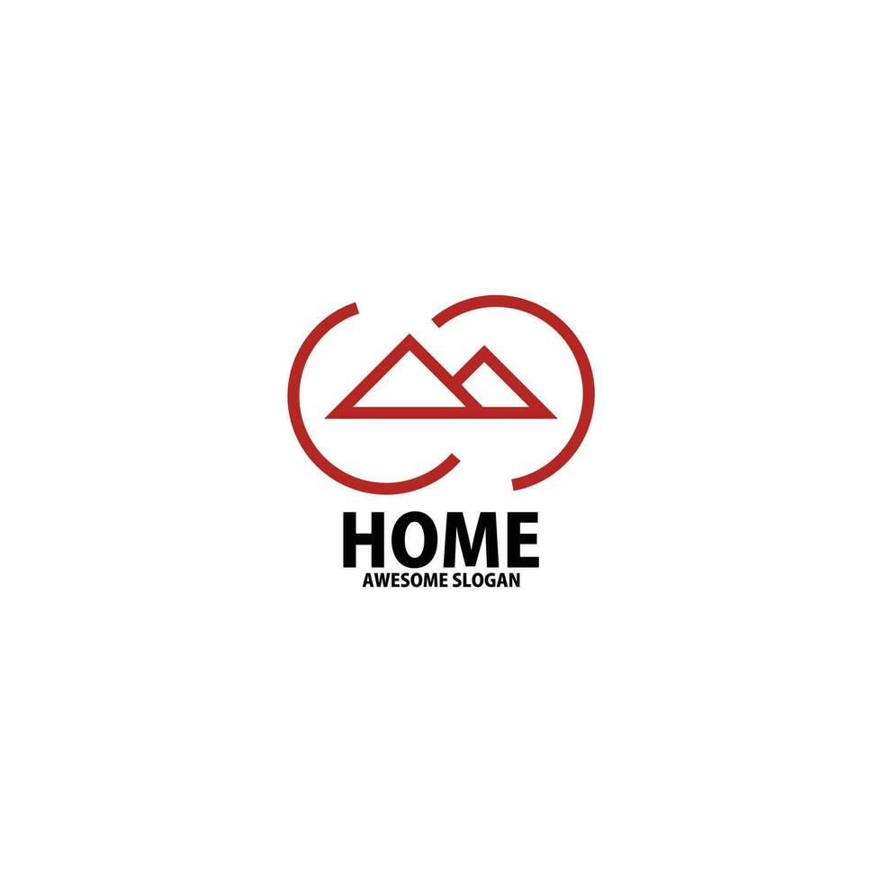 hogar con circulo logo diseño línea Arte vector