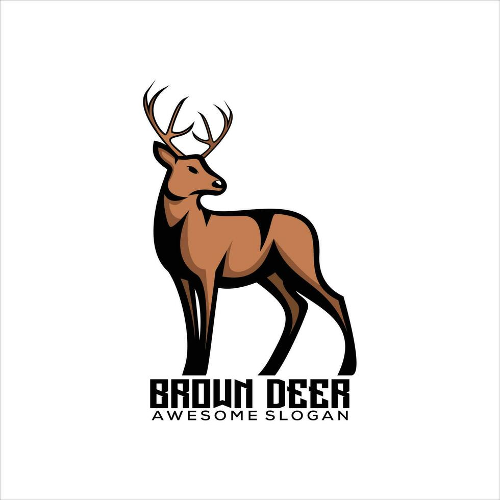 deer logo mascot design color vector