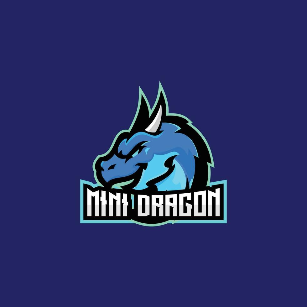 dragon head logo esport team design gaming mascot vector