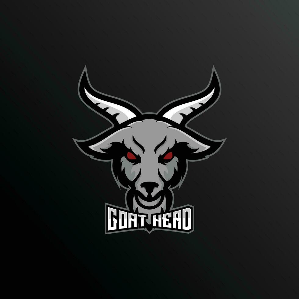 goat head logo esport design premium mascot vector