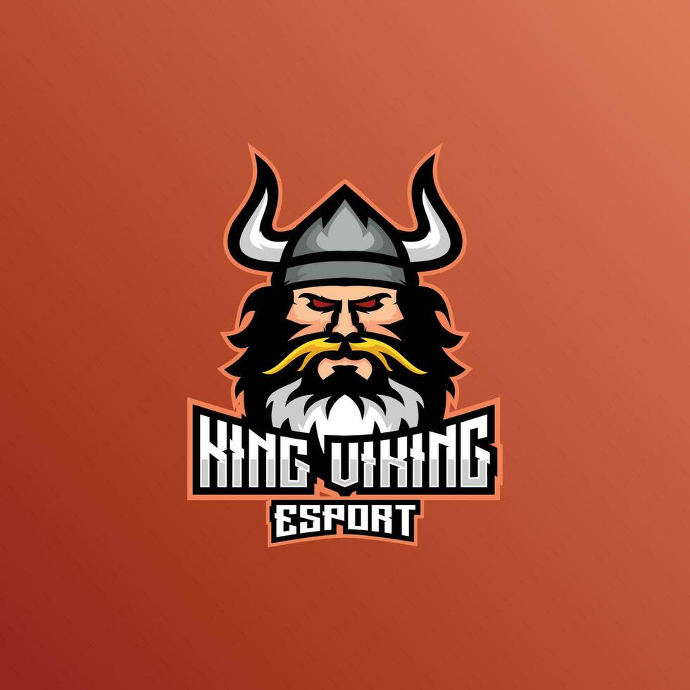 king viking logo esport team design vector