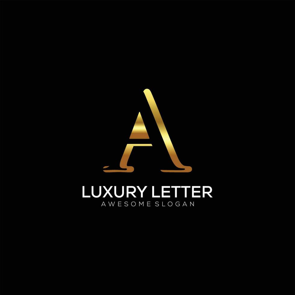 letter A logo with luxury color design vector