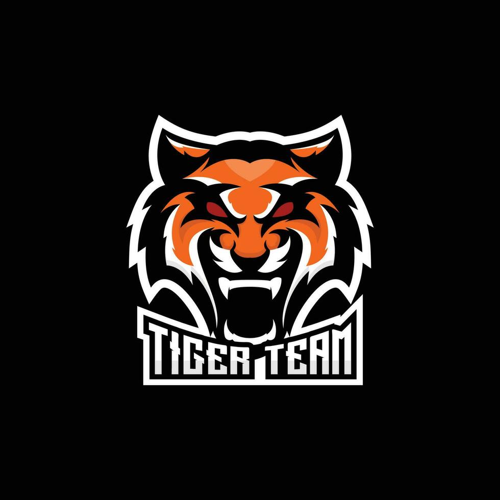 tiger team logo esport design gaming mascot vector