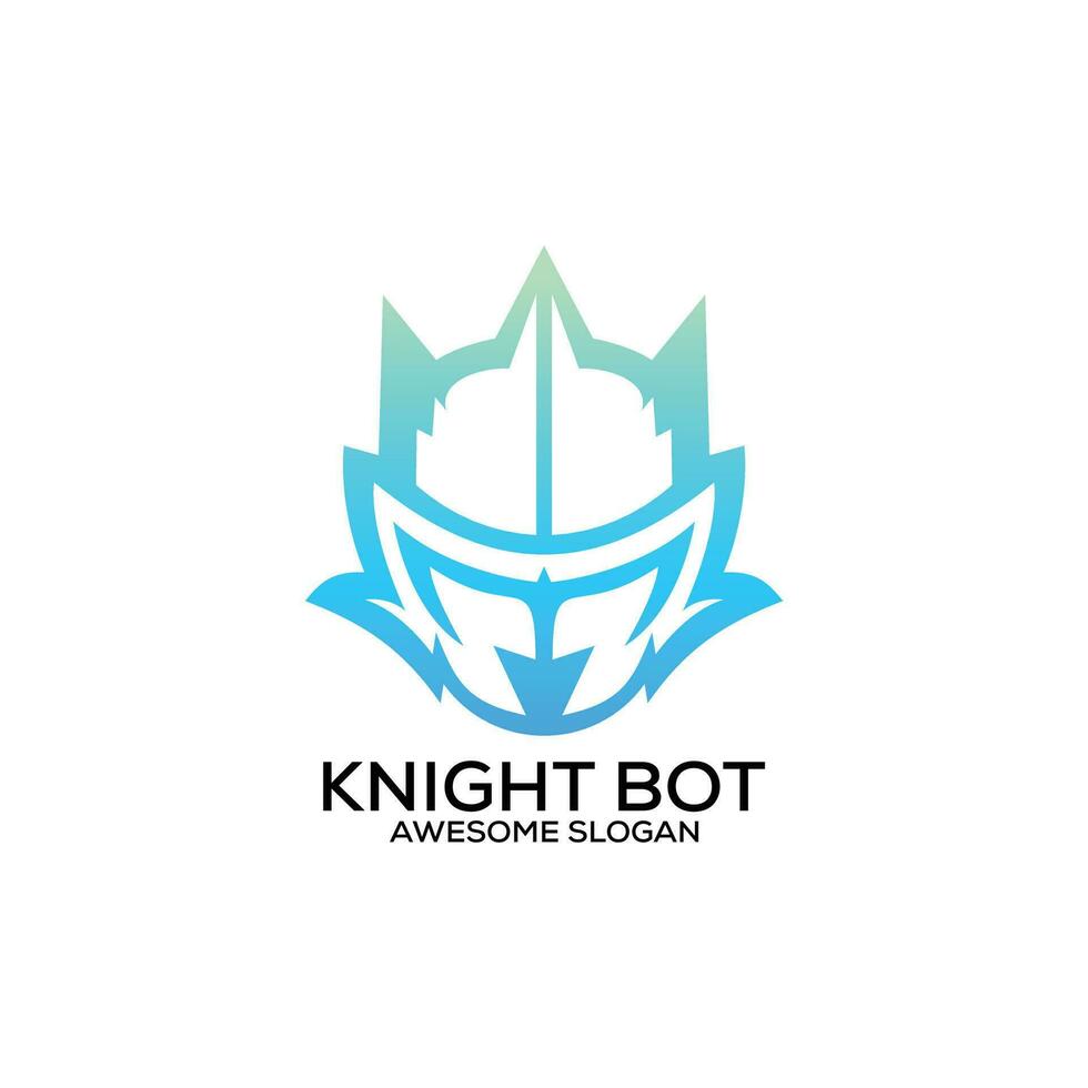 knight bot logo design gradient line art vector