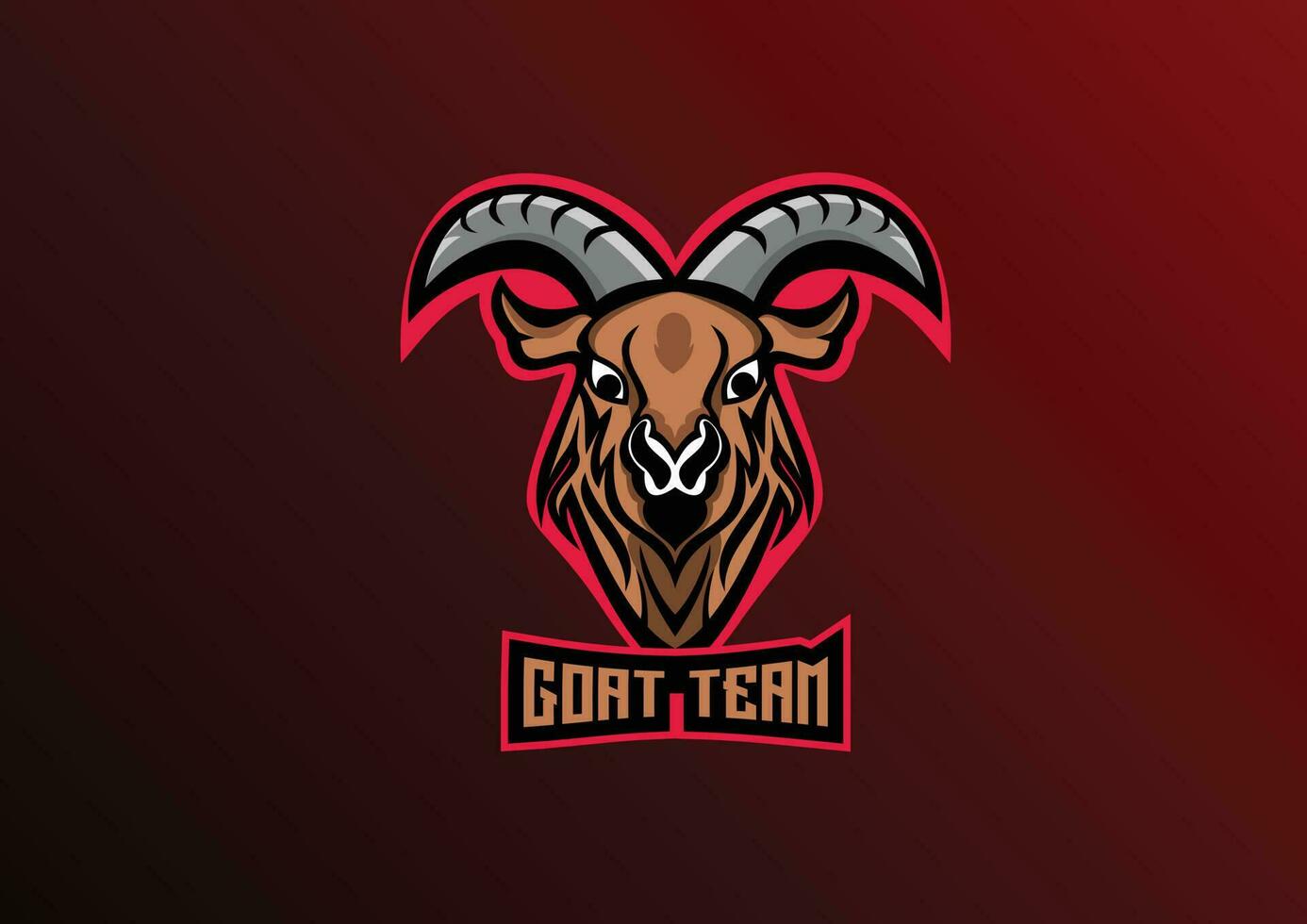 goat team logo esport design mascot vector