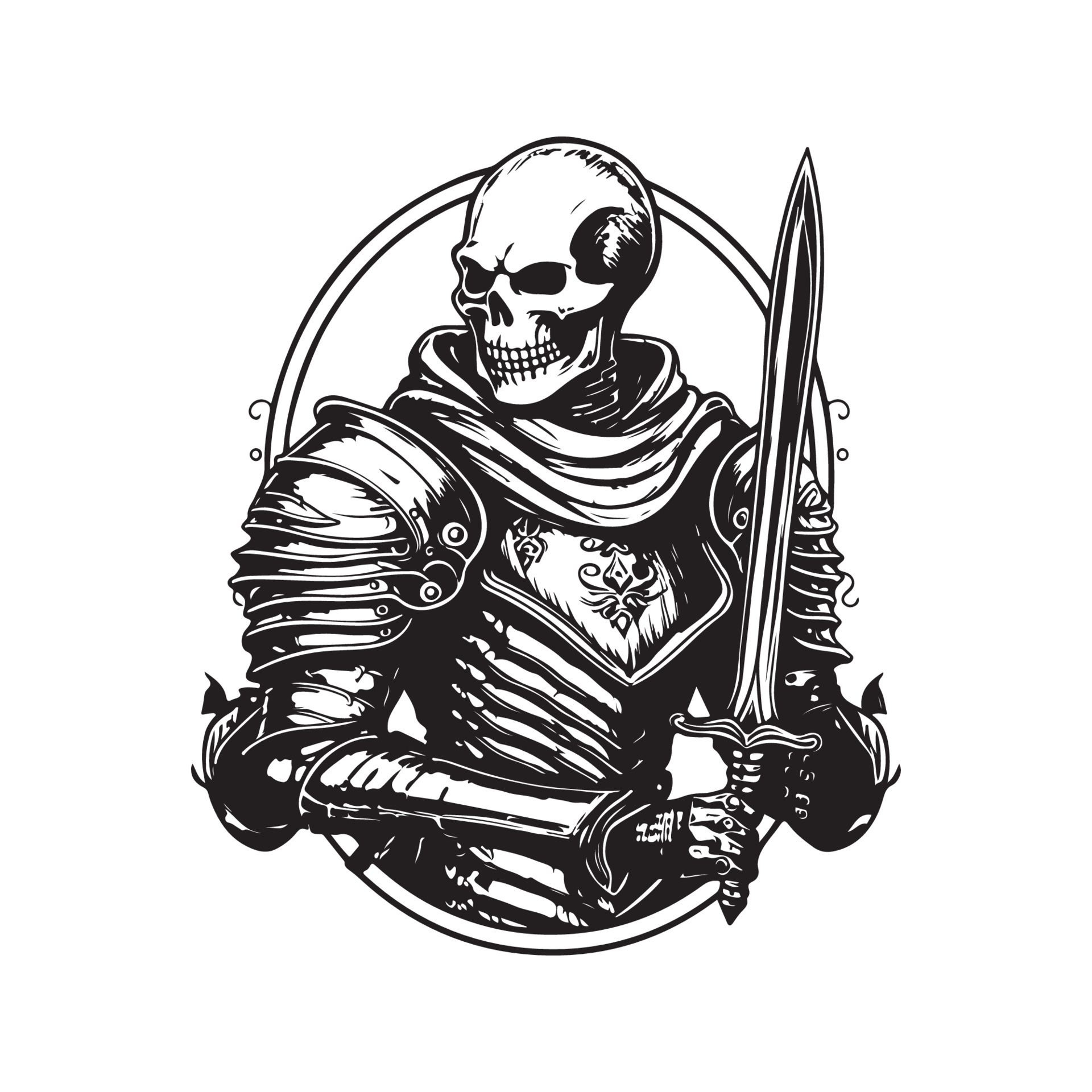 Sketch work skull knight tattoo on the inner forearm